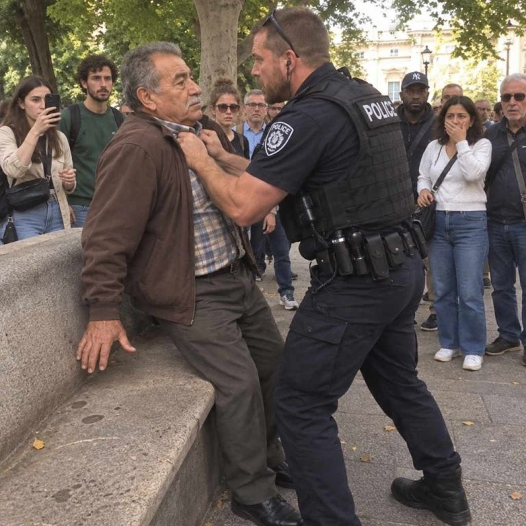POLİS MEMURU PARKTA YAŞLI BİR ADAMI HERKESİN ÖNÜNDE AŞAĞILADI