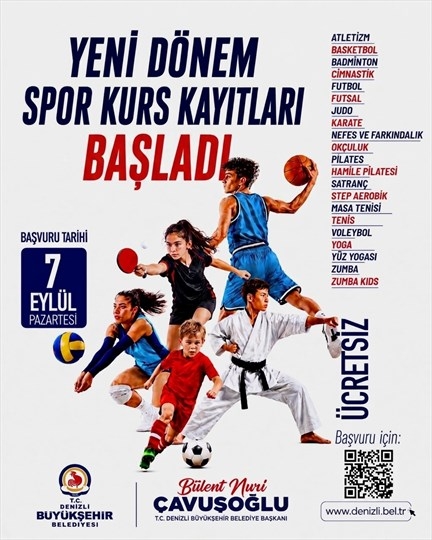 Denizli’de Ücretsiz Spor Kurslarında Yeni Dönem Başlıyor
